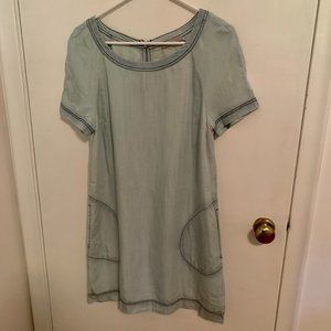 Denim Look Tencel Swingy Dress with POCKETS Size Small Coastal Cowgirl